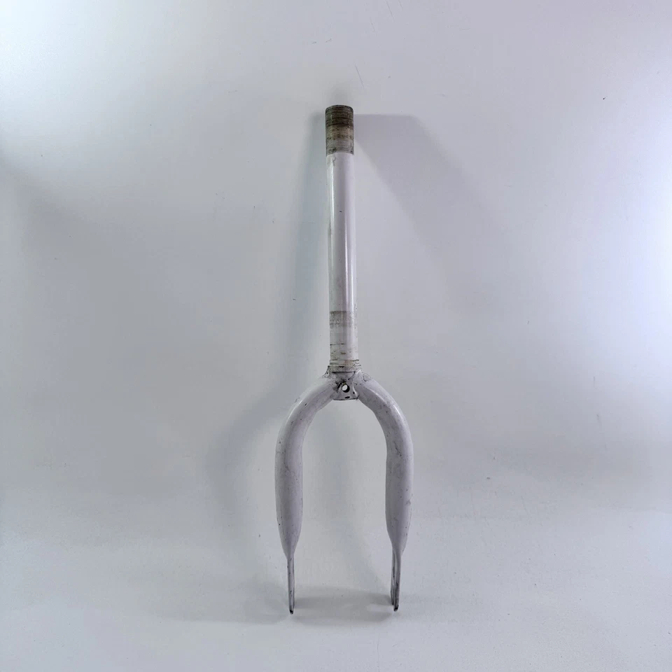 Horquilla de scooter BMX de colección 12” Old School Freestyle acero blanco 1 en 1” bicicleta B02 Foto 3 de 4