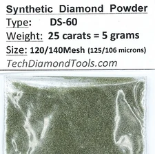 TechDiamondTools Diamond Powder 120 Grit 125-106 Microns, 25 cts = 5 Gram