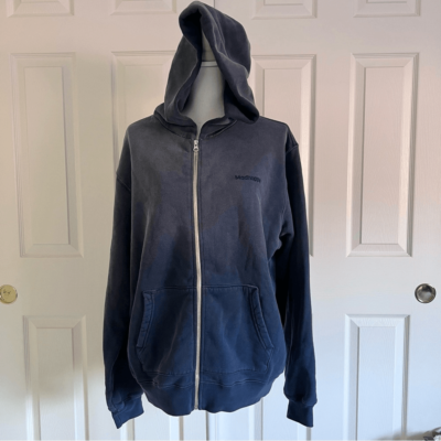 Madhappy Classics Full Zip Fleece Hoodie in Ombre Navy NEW Medium