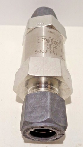 1/2" Parker Poppet Check Valve 1PSI crack pressure 5000PSI Max 1/2" Tube Fitting - Picture 2 of 4