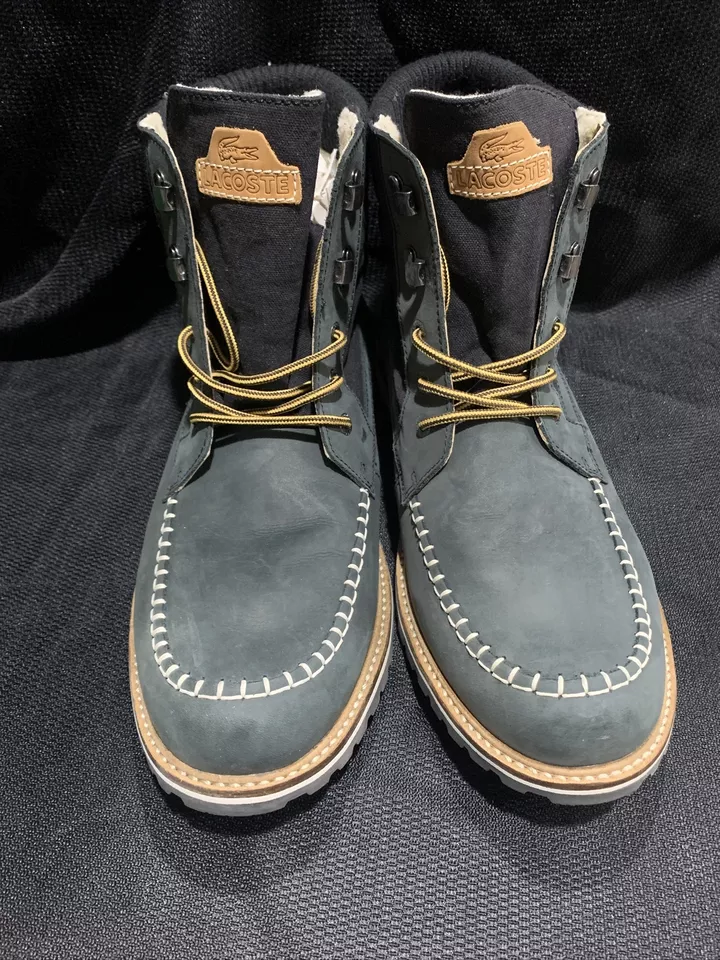 Bota Chukka Lacoste Lousteau SRM de cuero negra para hombre talla 13 uso mínimo Foto 3 de 4