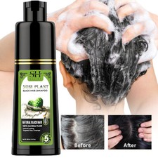 Natural Herbal Black Hair Color Dye Shampoo Permanent Coloring for Unisex 250ml