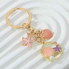 Starfish Shell Keychain Women Color Accessories Backpack Fashion Exquisite Gifts