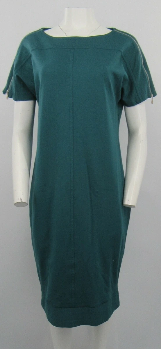 Escada Sport Electric Green Zipper Short Sleeve Dress sz 42