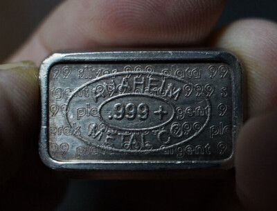 Vintage 1981 Anaheim Metal Co U.S.V.I. Ingot Co. 1oz 999 Silver