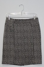 MICHAEL KORS Houndstooth Straight Pencil Skirt Women's Size 2 Black Lining VG