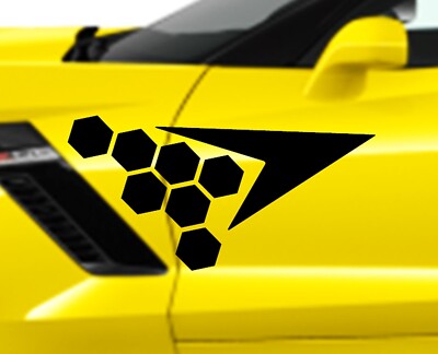 Clausen's World Decals HONEYCOMB Arrow Vinyl Racing Stripes qty 2 (Fits Vette C7