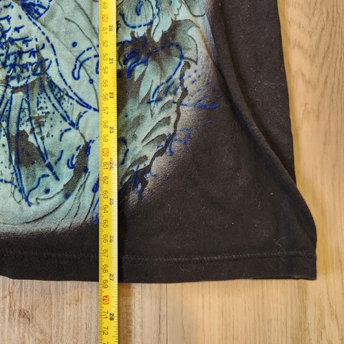 Ed Hardy T-shirt homme corde crâne noire moyenne aigle chrétien audigier Y2K États-Unis - Photo 2/7