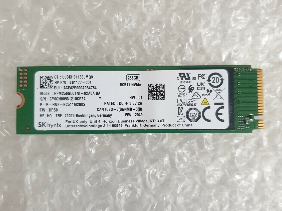 SK HYNIX BC511 NVMe 256GB SSD M.2 HARD DISK per HP 250 G8 - L61177