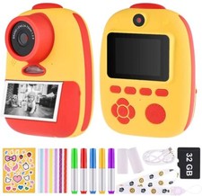 Kinderkamera Sofortbildkamera Kinder 1080P Kamera Kinder Sofortdruck mit 32GB