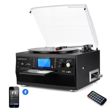 DIGITNOW Bluetooth Record Player Turntable with Stereo Speaker, LP Vinyl to M...