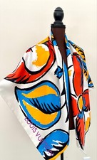 Louis Vuitton Oversize Scarf Monogram Flowers White Multicolor Silk Wrap Shawl