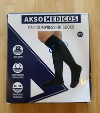 Plus Size Compression Socks 20-30 mmHg for Men Women Wide Calf 3XL Black
