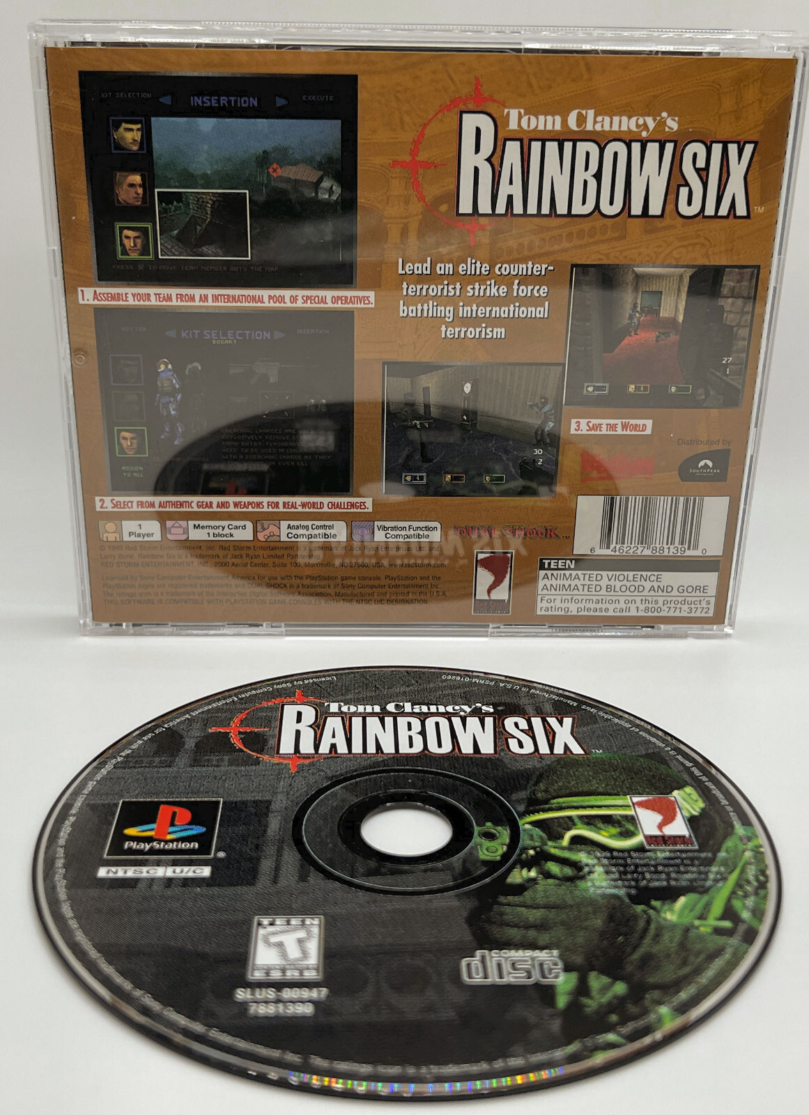 Tom Clancys Rainbow Six PS1 PlayStation 1 + Reg Card ! Complete CIB ! Tested 🔥