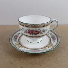 Wedgwood Columbia Cup & Saucer Leigh Shape Multicolor Vintage Bone China