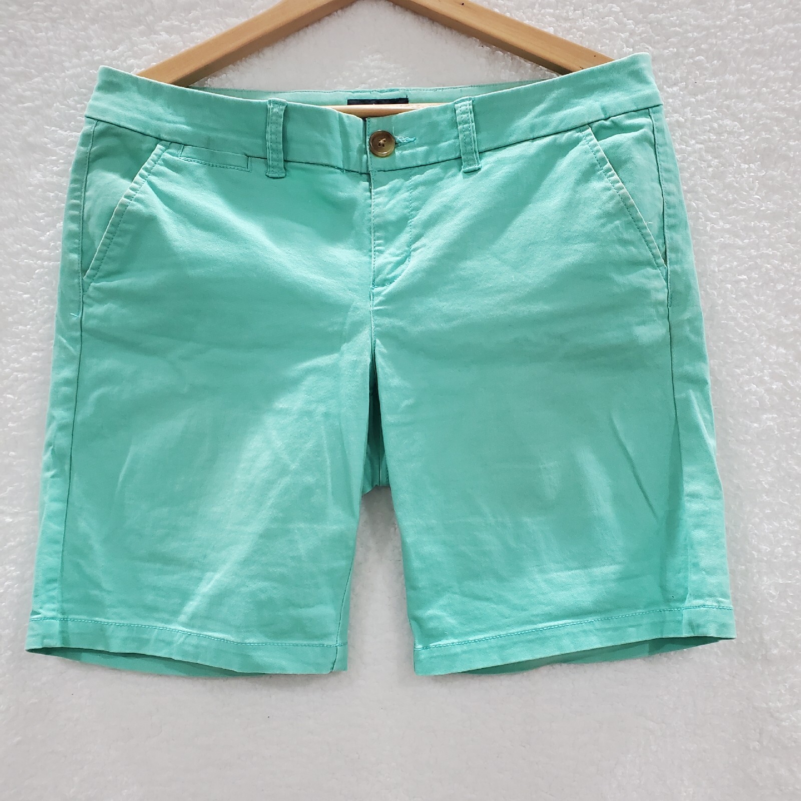 American Eagle Women's Green Bermuda Stretch Shorts Casual Size 10 eBay