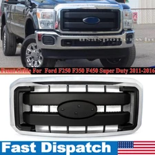 For Ford F250 F350 F450 Super Duty 11-16 XL Style Bumper Grille Cover Chrome BLK