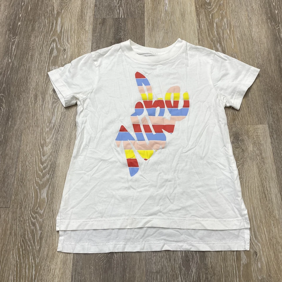 NIKE Crew Neck Graphic Short Sleeve White Basic T-Shirt Girl's Size Medium - Image 2 of 4