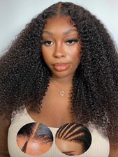 UNice Malaysian Pre Cut Wear Go Kinky Curly Glueless Lace Front Human Hair Wigs