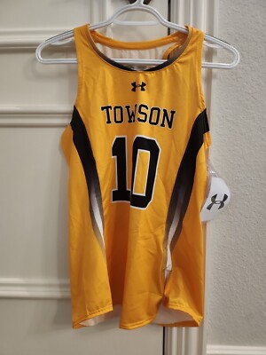 Under Armour Towson Tigers Racerback Lacrosse Jersey Womens S Tank Gold  UJLJP1W