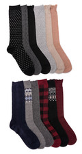 Muk Luks Women's 12-Pair Pack 11" Boot Socks Cozy Warm Wool Blend One Size NWT