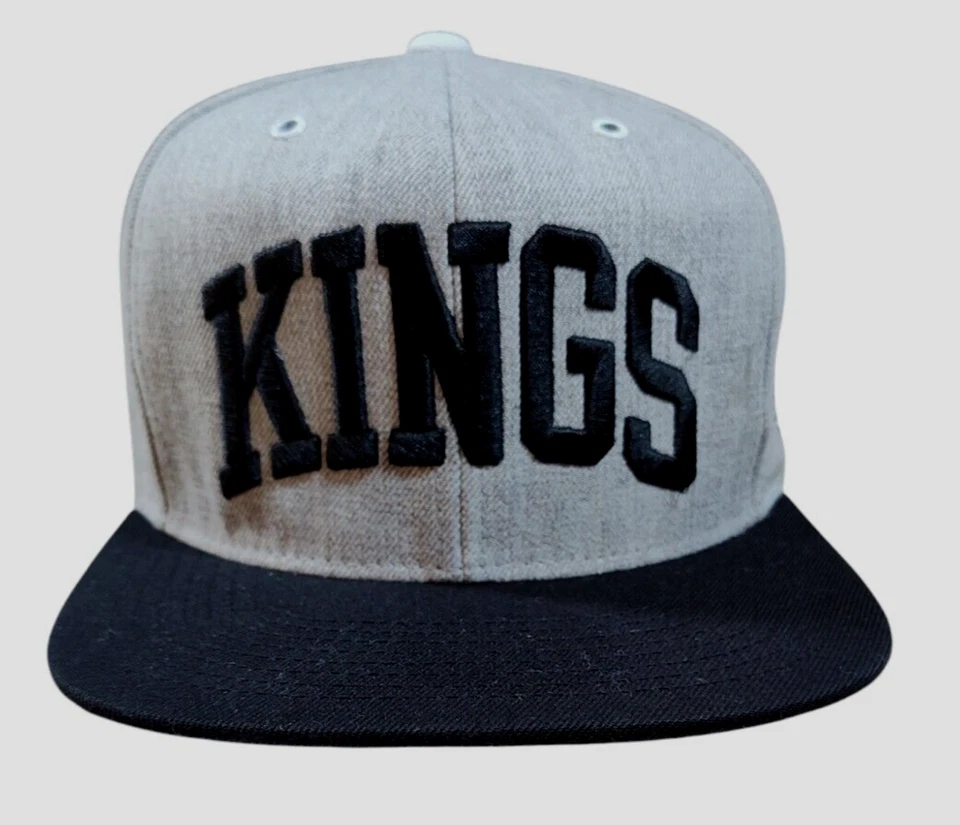 Mitchell & Ness Los Angeles Kings Sombrero Para Hombre Gris Negro Snapback Bloque NHL Foto 2 de 4
