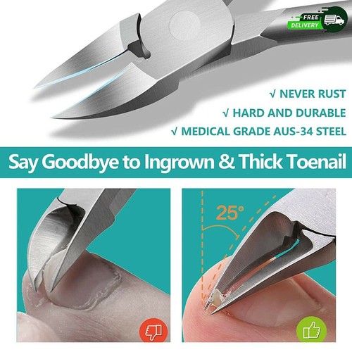 Professional Ingrown Toenail Tool Toe Nail Clippers Pedicure Cutters Tools Use - Picture 2 of 8