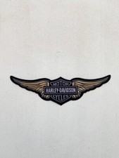 Vintage Harley Davidson Wings Skin Gray 15" Back Patch Iron Sew On