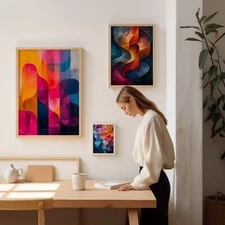 Set 3 Abstract Art | Wall Art Print | A2 + A3 + A5  Poster | Unframed