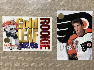  92 Topps SC Lindros RC/  93-4 Leaf Gold Leaf RC & Leaf Studio Signature Series