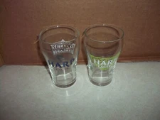 2 VINTAGE HARP BEER 4 Inch TASTING GLASSES IRELAND Bar Tavern Saloon