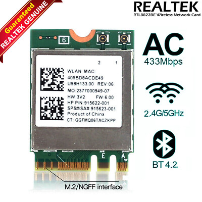 Genuine Realtek RTL8822BE U98H133 Wifi 2.4 5GHz Dual Band BT4.2 Wireless Card