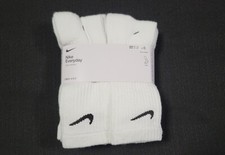 Nike Everyday Cushion Crew Socks White 6 Pack Mens Size 8-12 SX7666-100