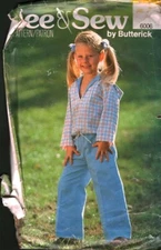 6006 Butterick Vintage SEWING Pattern Girls Loose Fitting Top Pants See Sew 2