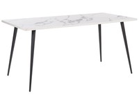 Esstisch Marmor Optik Weiß / Schwarz 160 X 80 Cm Rechteckig Modern Santiago