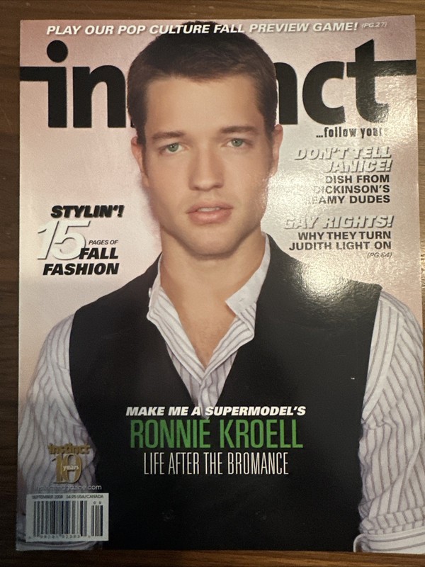 Instinct Gay Magazine September 2008 Ronnie Kroell Judith Light Janice Dickinson