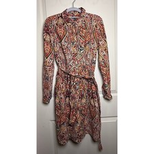 Tommy Hilfiger Paisley Print Dress Size 6 – 100% Cotton Boho Retro Fall Dress