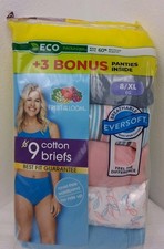 9 Pack Woman's Fruit Of The Loom Cotton Briefs New Multicolored Size 8/XL