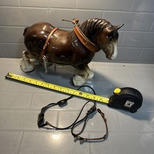 Vintage Ceramic Shire / Draught Horse Figure with Leather Harness – Large