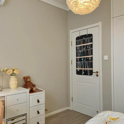 Over the Door Jewelry Organizer Hanging: Double-Sided Storage with 28 Small 2...