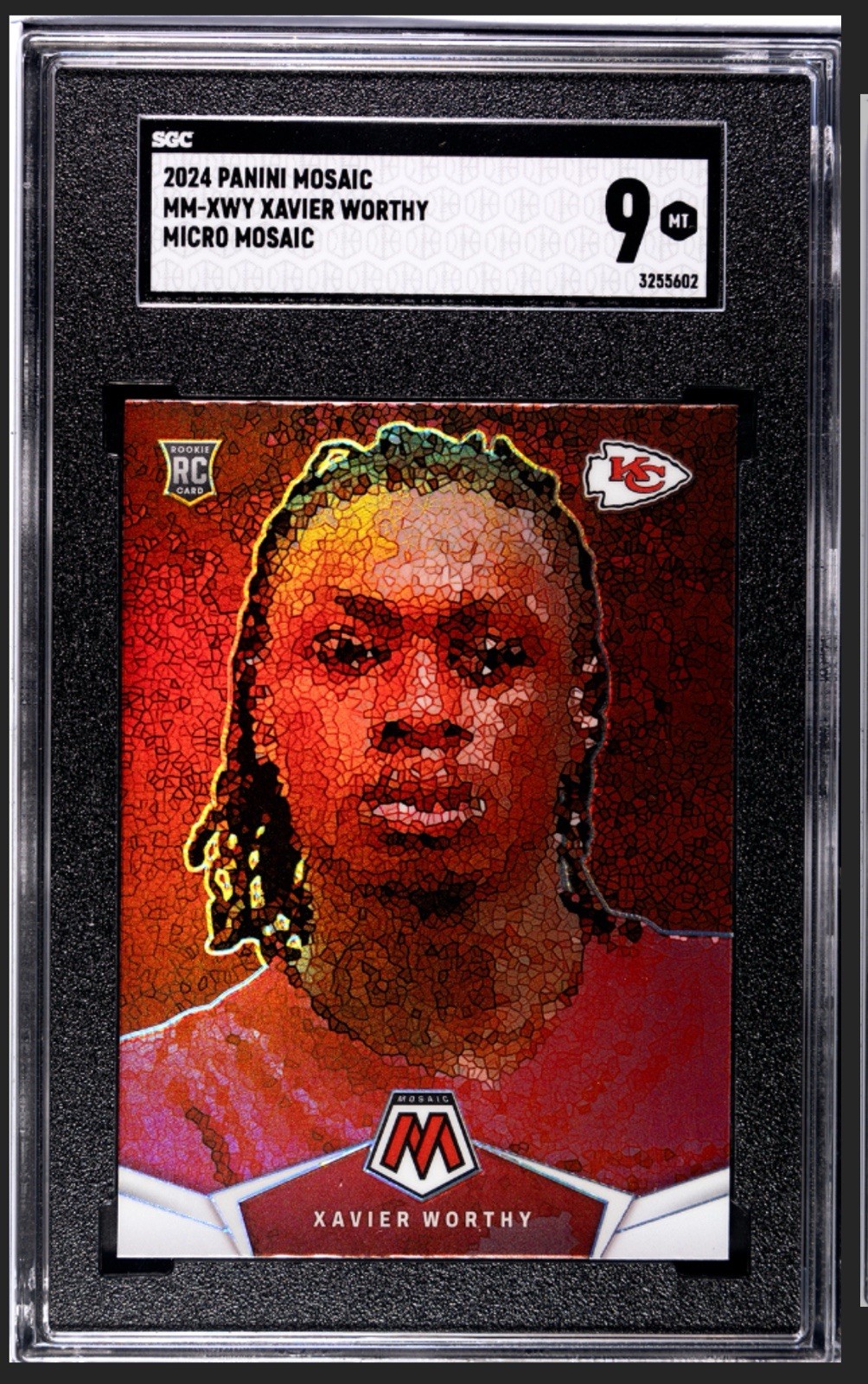 XAVIER WORTHY 2024 MOSAIC ROOKIE MICRO MOSAIC MM-XWY CASE HIT SP SGC 9 MT