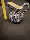 Staffordshire Blue Calico Floral Chintz Small Creamer 4” Made in England — photo 2