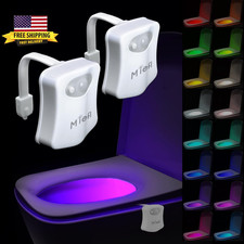 2 Pack Motion Activated Toilet Night Light, 16 Color LED                