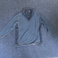 Tommy Bahama Mens Blue 1/4 Zip Mock Neck Flee...