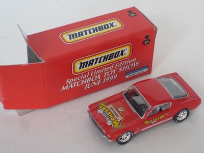 Matchbox 1965 Ford Mustang GT rot 1999 Hershey Toy Show Boxed Convention 70mm