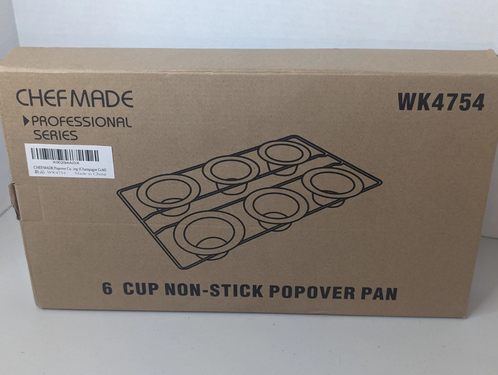 Chef Made Professional 6 Cup Non-Stick Popover Muffin Cupcake Pan