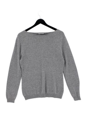 Repeat Damen Pullover S Grau 100% Kaschmir Rundhals Pulli