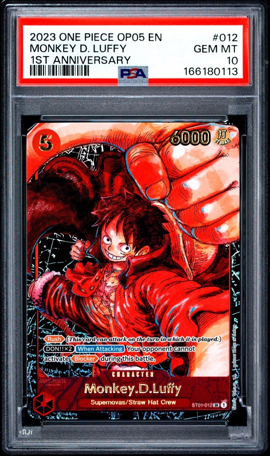 One Piece Monkey D Luffy 1st Anniversary OP05-012 PSA 10 Gem Mint