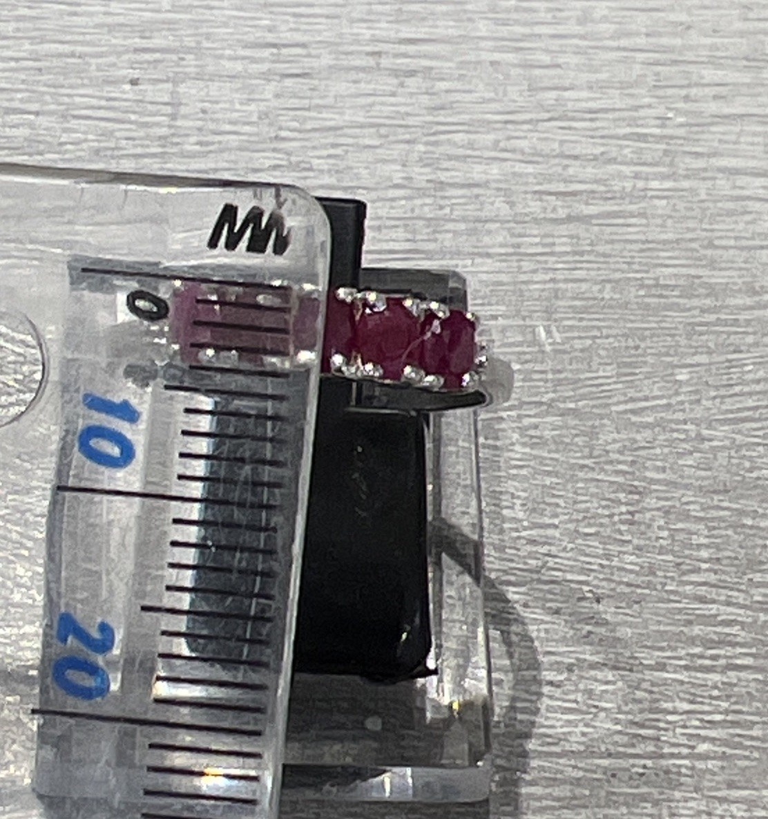 925 Sterling Silver Red Ruby Oval Five Stone Half… - image 6