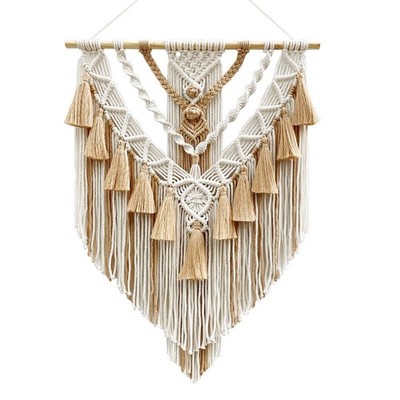 Handgewebtes farbiges Makramee Wandbehang Ornament Boho Basteln Dekoration9893